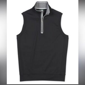 Bobby Jones Signature Leaderboard Pima Cotton Quarter-Zip Vest black. Men’s L
